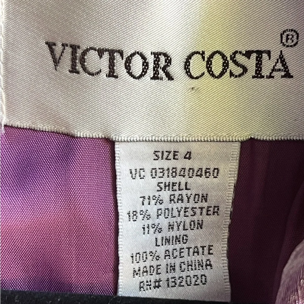 VICTOR COSTA Iridescent Ruffle Blazer Purple Shimmer Women’s Sz 4